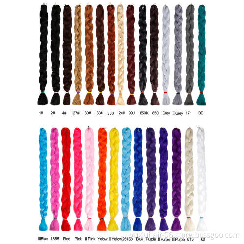 Factory Wholesale kanikalon synthetic  braiding hair 82inches 165g  Jumbo Braid,Synthetic Braiding Hair Extension